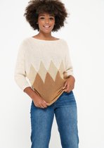 LOLALIZA Trui met color block - Beige - Maat S/M