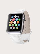 Lederen Krokodil Apple Watch bandje – Wit Kroko Leer – 38/40mm – Series 1 2 3 4 5 6 SE – Geschikt voor Apple Watch