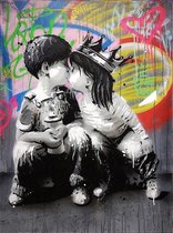 Banksy Stijl Graffiti Wall Art Print Poster Wall Art Kunst Canvas Printing Op Papier Living Decoratie 50x75cm Multi-color