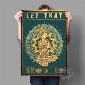 Hippie Girl Yoga Vintage Print Poster Wall Art Kunst Canvas Printing Op Papier Met Waterproof Inkt 50x70cm Multi-color