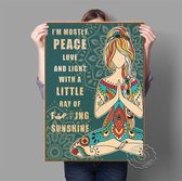 Hippie Girl Yoga Vintage Print Poster Wall Art Kunst Canvas Printing Op Papier Met Waterproof Inkt 30x40cm Multi-color