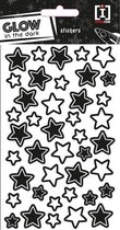 stickervel Sterren junior papier zwart/wit 41 stuks