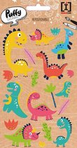 stickervel Puffy Dinosaurus junior vinyl 19 stuks