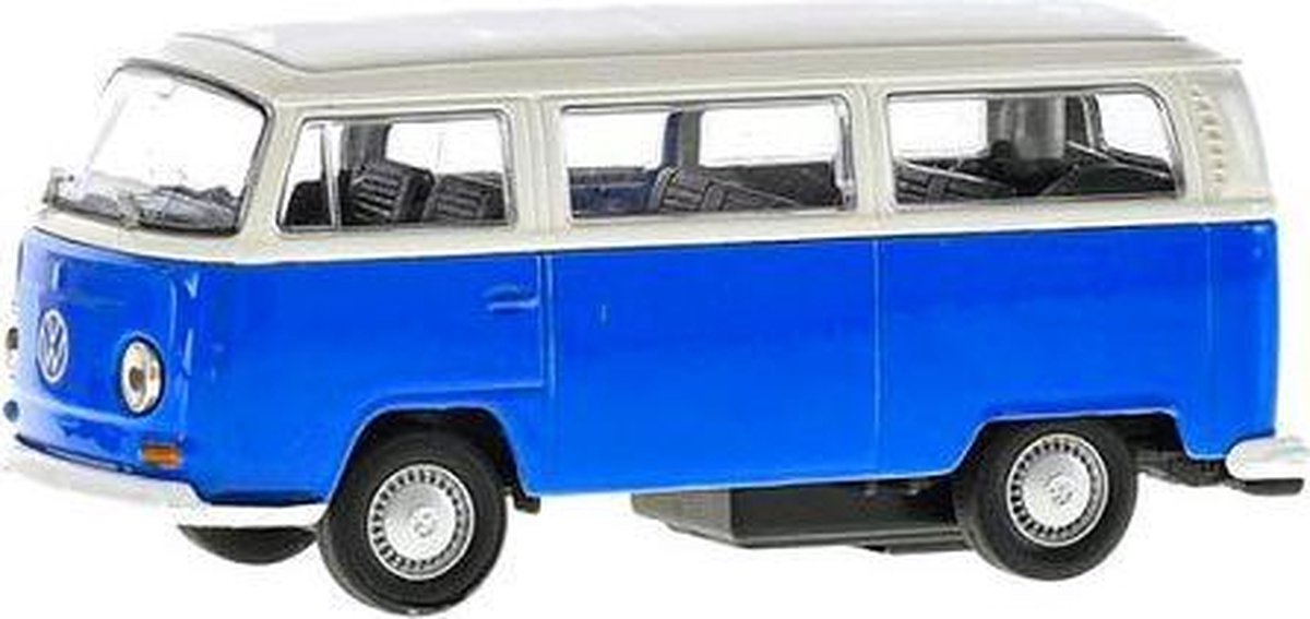 Afbeelding van product Kinsmart  bus Volkswagen T2 jongens 12 cm staal die-cast blauw