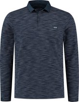 Gabbiano Poloshirt Polo Streepjes Structuur Met Lange Mouwen 231727 Navy 301 Mannen Maat - XL