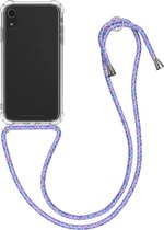 kwmobile telefoonhoesje compatibel met Apple iPhone XR - Hoesje met koord - Back cover in transparant / lavendel / paars / wit