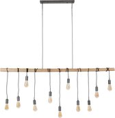 Hanglamp van naturelkleurig bamboe met 11 gloeilampen
