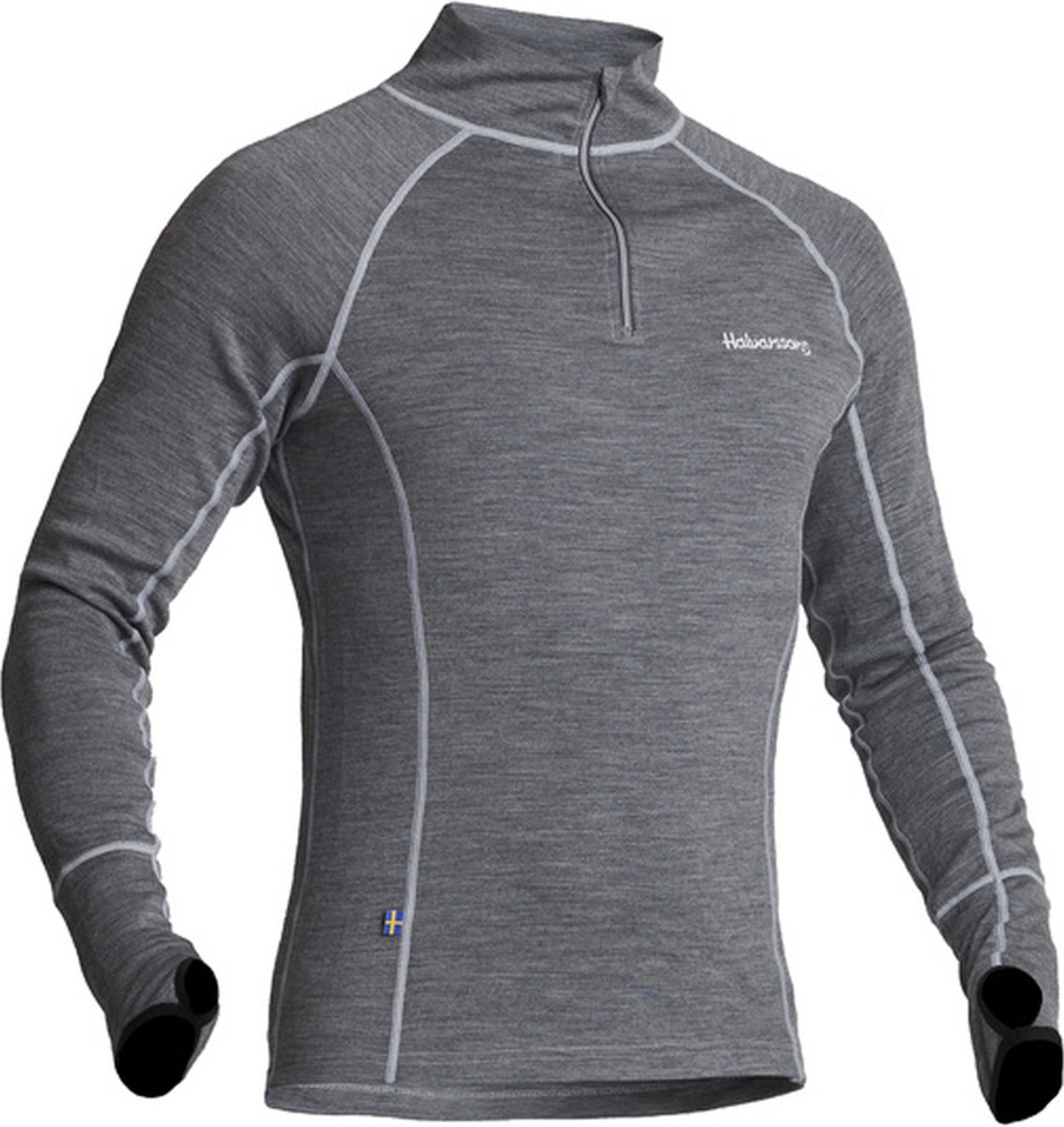 Halvarssons Sweater Warm Wool Polo Grey S
