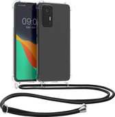 kwmobile telefoonhoesje geschikt voor Xiaomi 12 Lite 5G - Hoesje met telefoonkoord - Back cover in transparant / zwart