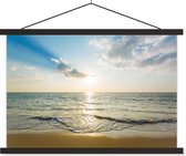 Porte-affiche avec affiche - Affiche scolaire - Mer - Été - Plage - 120x80 cm - Lattes noires