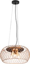 LED Hanglamp - Hangverlichting - Trion Tymon - E27 Fitting - 3-lichts - Rond - Mat Zwart/Goud - Aluminium