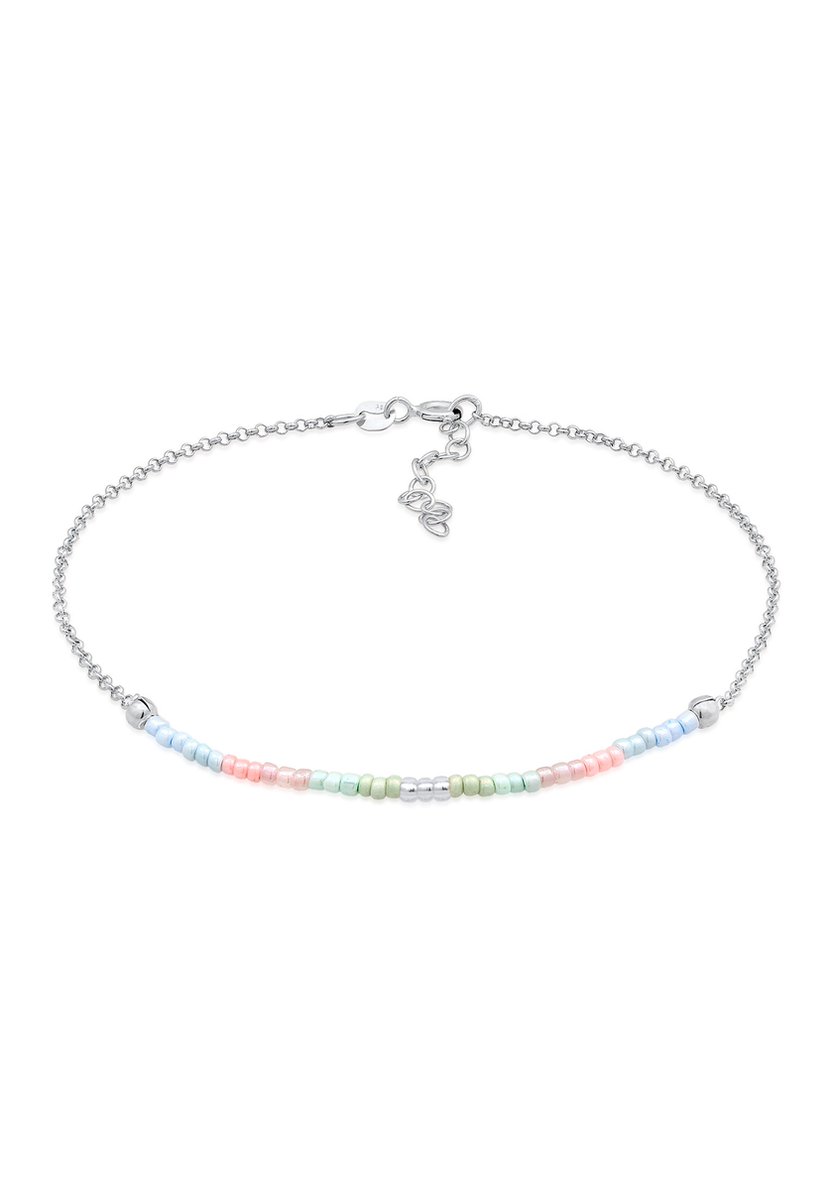Elli - Enkelbanden - Dames Enkelbandje Kralen Pastel in 925 Sterling Zilver - Dames