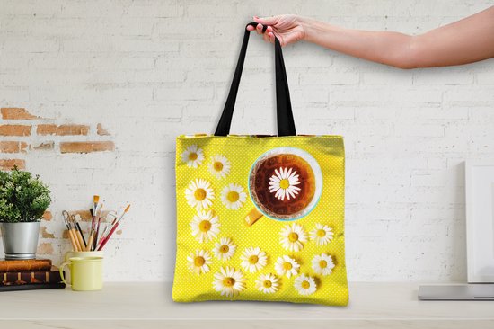 Sac bandoulière - Sac de plage - Shopper Tasse de thé à la camomille - 45x45 cm - Sac coton