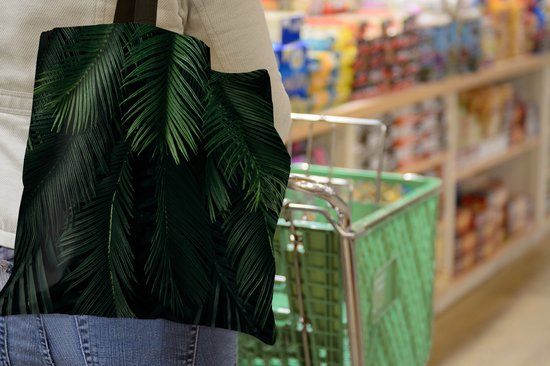 Sac bandoulière - Sac de plage - Shopper Feuilles - Tropical - Motifs - 45x45 cm - Sac en coton