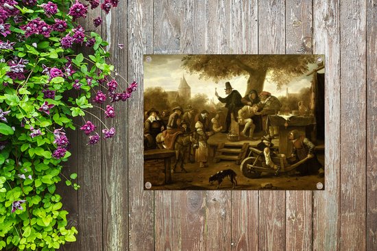 Le charlatan (Les rochers) - Peinture de Jan Steen Garden poster 80x60 cm - Toile de jardin / Toile d'extérieur / Peintures pour l'extérieur (décoration de jardin)