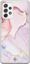 Casimoda® hoesje - Geschikt voor Samsung A52s - Marmer roze paars - Backcover - Siliconen/TPU - Paars
