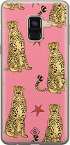 Casimoda® hoesje - Geschikt voor Samsung A8 (2018) - The Pink Leopard - Backcover - Siliconen/TPU - Roze