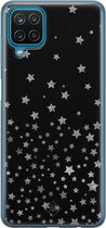 Casimoda® hoesje - Geschikt voor Samsung A12 - Falling Stars - Backcover - Siliconen/TPU - Zwart
