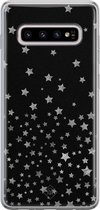 Casimoda® hoesje - Geschikt voor Samsung S10 Plus - Falling Stars - Backcover - Siliconen/TPU - Zwart