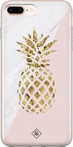 Casimoda® hoesje - Geschikt voor iPhone 8 Plus - Ananas - Siliconen/TPU telefoonhoesje - Backcover - Ananas - Roze