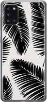 Casimoda® hoesje - Geschikt voor Samsung A31 - Palm Leaves Silhouette - Backcover - Siliconen/TPU - Zwart