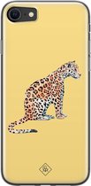 Casimoda® hoesje - Geschikt voor iPhone SE (2020) - Leo Wild - Siliconen/TPU telefoonhoesje - Backcover - Luipaard - Geel