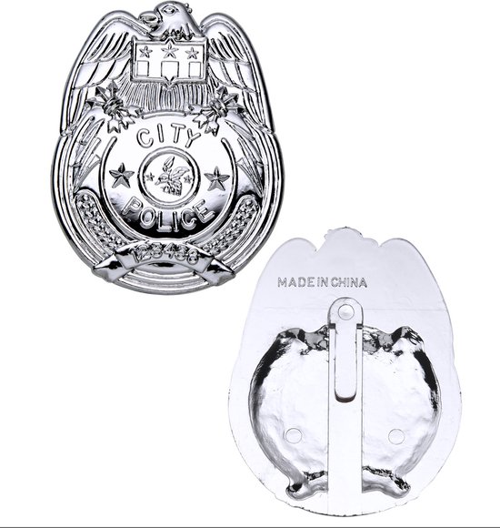 Zilveren politie badge