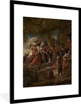 Fotolijst incl. Poster - Wie een varken is moet in het kot - Jan Steen - 60x80 cm - Posterlijst