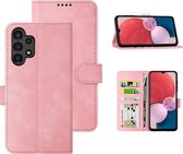 LuxeBass Hoesje geschikt voor Samsung Galaxy A13 4G - Boekhoesje - Roze - Portemonneehoesje - telefoonhoes - gsm hoes - telefoonhoesjes