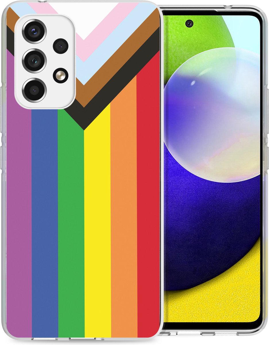 iMoshion Hoesje Geschikt voor Samsung Galaxy A53 Hoesje Siliconen - iMoshion Design hoesje - Meerkleurig / Rainbow Flag