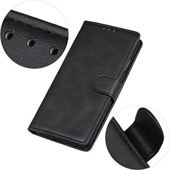 Apple iPhone 12 & iPhone 12 Pro Case Zwart - Étui portefeuille de haute qualité et protecteur d'écran complet