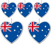 5-delige hou van Australie versiering set hartjes van 14 cm en 28 cm - Landen vlaggen feestartikelen