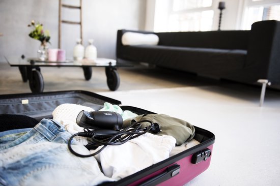 Carmen Tiny Travel TD1215 - Compacte reisföhn - 1200 watt - Dual voltage - Zwart