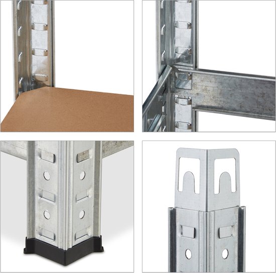 Relaxdays 2x étagère galvanisée - rack de stockage en métal - rack d ...