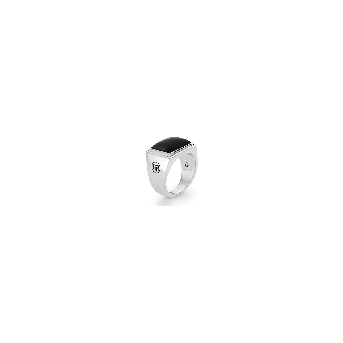 Rebel & Rose heren herenring 925 zilver Onyx 60 Zilver 32017379