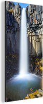 Wanddecoratie Metaal - Aluminium Schilderij Industrieel - Waterval - IJsland - Natuur - 80x160 cm - Dibond - Foto op aluminium - Industriële muurdecoratie - Voor de woonkamer/slaapkamer