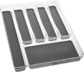 Bestekbak/keuken organizer Tidy Smart 6-vaks grijs transparant kunststof - 40 x 32 cm