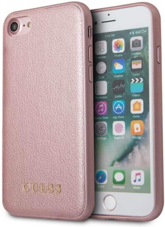 Coque en TPU pour iPhone SE (2020) / 8/7 / 6s / 6 - Guess - Or rose - Cuir  artificiel | bol.com
