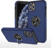 Smartphonica iPhone 11 Pro Max Hoesje Met Magneet voor Autohouder en Ring Houder - Blauw / TPU / Back Cover geschikt voor Apple iPhone 11 Pro Max