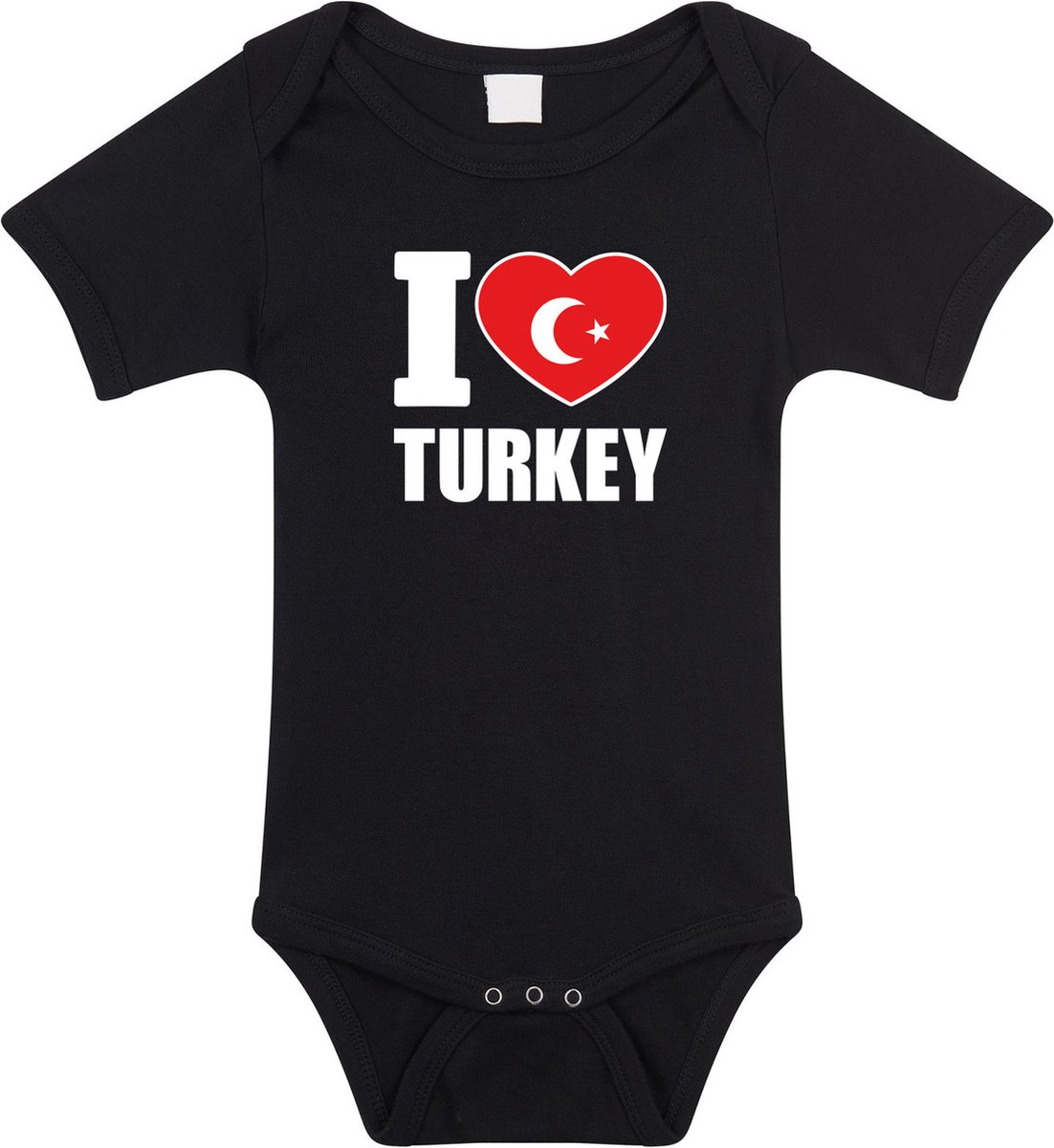I love Turkey baby rompertje zwart jongens en meisjes - Kraamcadeau - Babykleding - Turkije landen romper 92