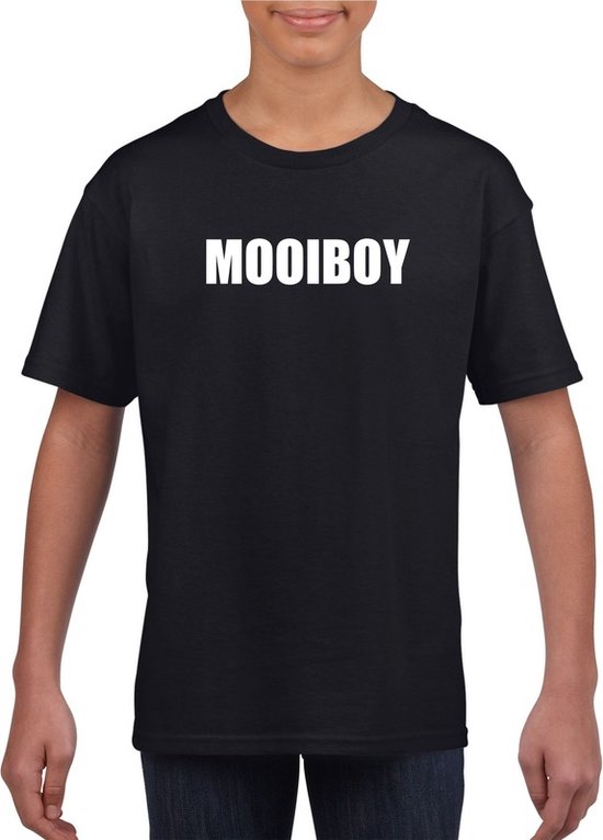 Mooiboy tekst t-shirt zwart kinderen 134/140