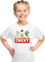 Chicky de kip t-shirt wit voor kinderen - unisex - kippen shirt - kinderkleding / kleding 122/128