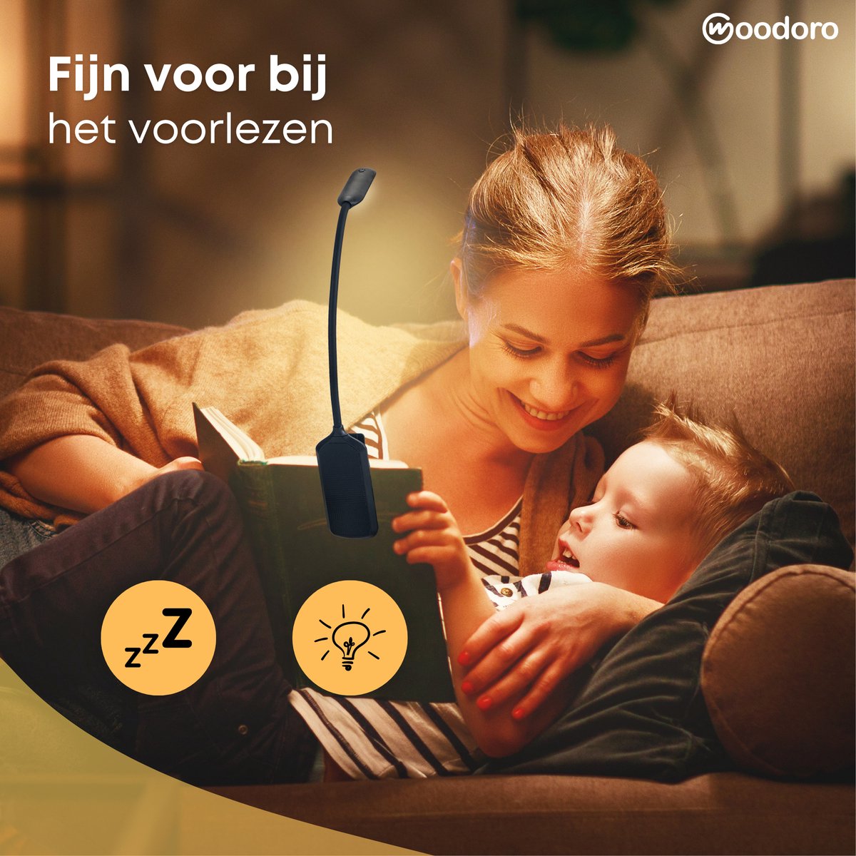 Led Leeslampje voor boek – 3 Standen oogvriendelijk licht – Dimbare oplaadbare klemlamp boeklampje bedlampje – Boekenlampjes leeslampjes – Woodoro — cadeau in Gadgets - foto 8