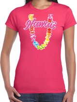 Hawaii slinger t-shirt roze voor dames - Zomer kleding L