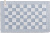 Knit Factory Gebreide Placemat - Onderlegger Block - Ecru/Licht Grijs - 50x30 cm