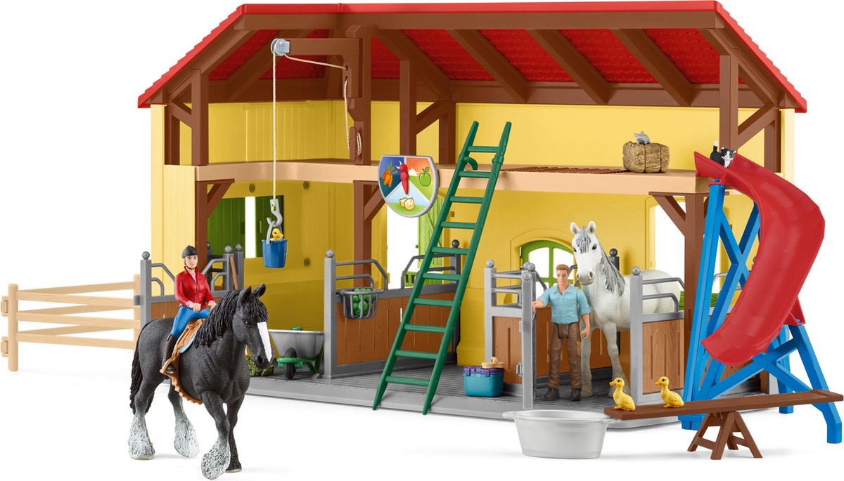 schleich FARM WORLD - Paardenstal - Paarden Speelgoed - 2 Paarden en Boerderij Speelfiguren - 82 onderdelen — afbeelding 2