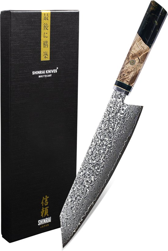 Shinrai Japan ™ - Couteau japonais Damas Kiritsuke à 67 couches VG10 - Type  2 | bol.com