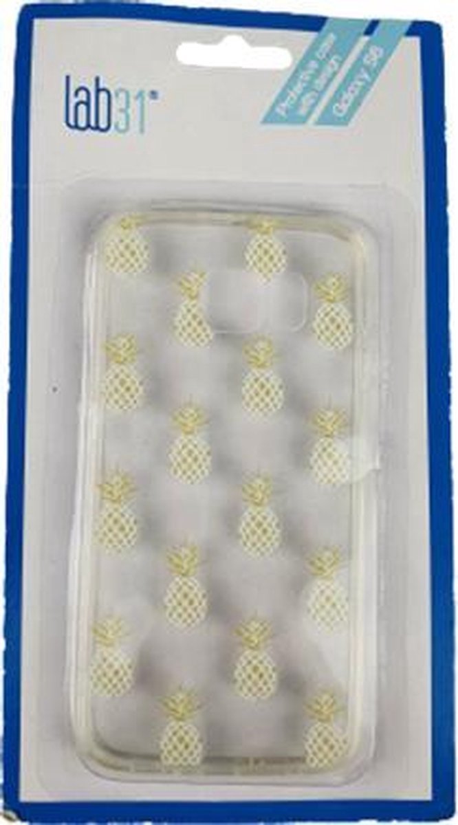 Samsung Galaxy S6 Hoesje Ananas - Transparant / Geel - Kunststof