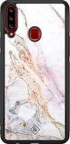 Casimoda® hoesje - Geschikt voor Samsung Galaxy A20s - Parelmoer Marmer - Luxe Hard Case Zwart - Backcover telefoonhoesje - Multi
