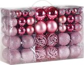 DUB  KerstBallen - Kerstboom decoratie - Kerstboomversiering -Roze 100 St.